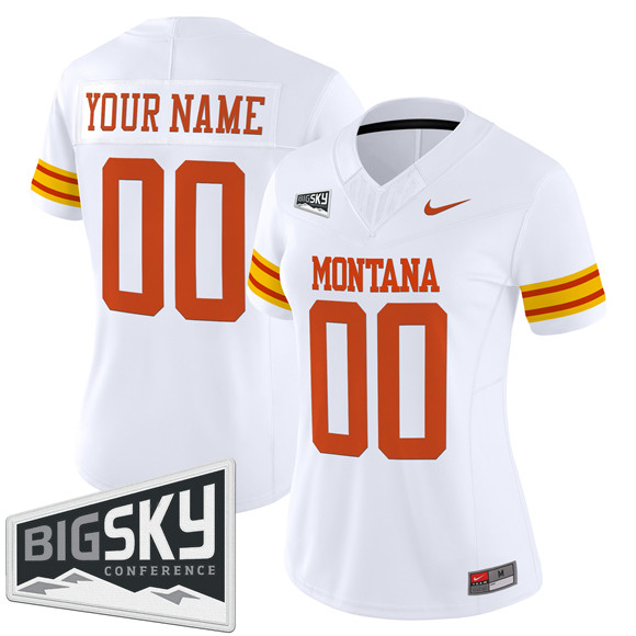 Women's White Montana Grizzlies Active Player Custom 1995 F.U.S.E. Throwback Vapor Limited Stitched Football Jersey(Run Small)